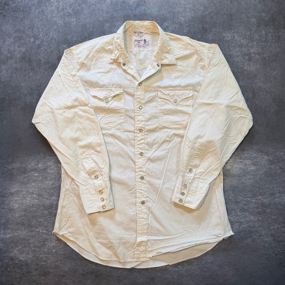 Vintage 70s Panhandle Slim Western Shirt Men XL 16 33 Super Form Fit Pearl Snap